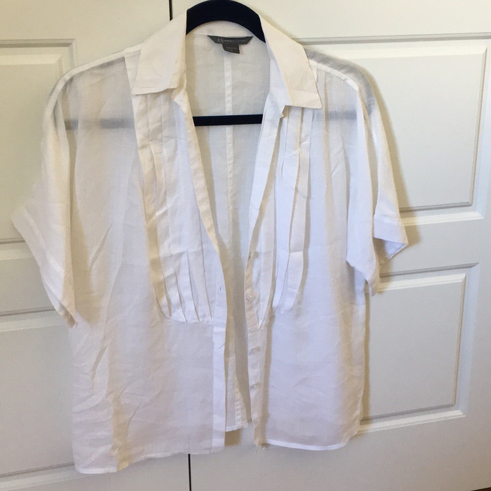 White Linen High Quality Armani Exchange blouse